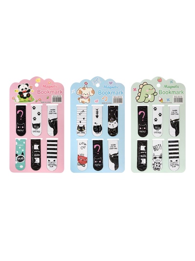 Набор магнитных закладок для книг Calligrata «Кошки», 6 штук, МИКС