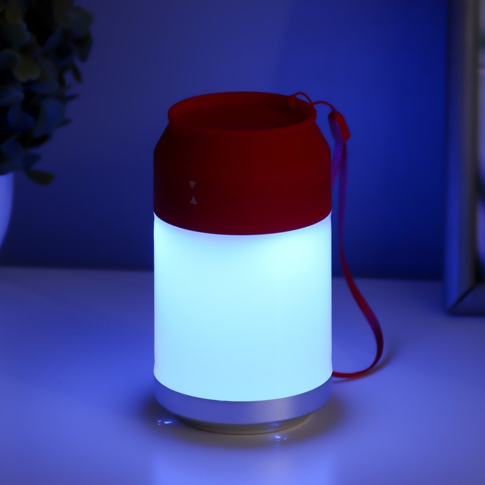 Ночник "Фоси" LED 5 режимов от батареек 3хААА бело-красный 6,5х6,5х11,5 см