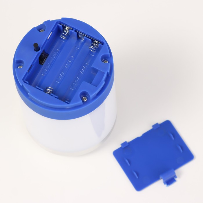 Ночник "Фоси" LED 5 режимов от батареек 3хААА бело-синий 6,5х6,5х11,5 см