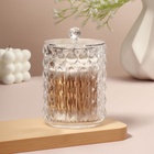 Органайзер для ватных палочек, с крышкой, d=8×12.5 см, прозрачный - Фото 5