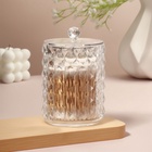 Органайзер для ватных палочек, с крышкой, d=6.5×11 см, прозрачный - Фото 5