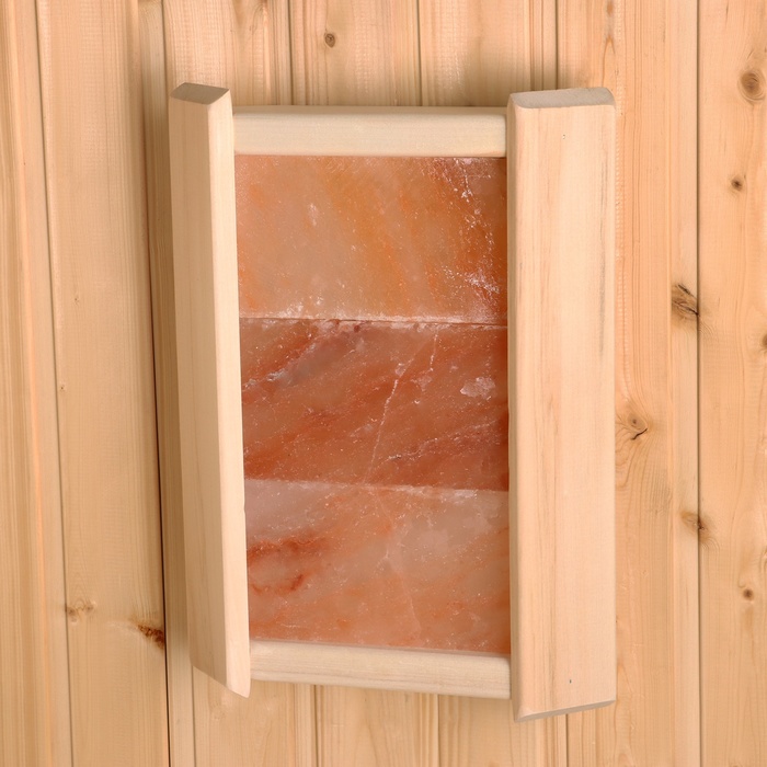 Абажур для бани и сауны, настенный, деревянный, с гималайской солью, 3 плитки - Фото 1