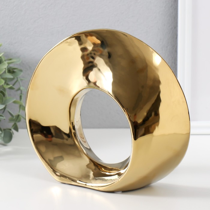 Сувенир керамика "Абстракция. Кольцо" золото 23х8,5х21,5 см