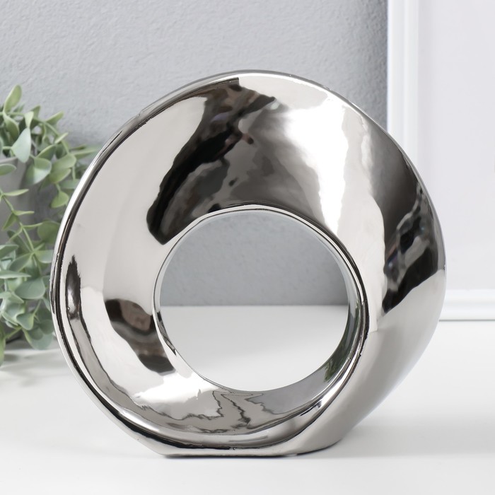 Сувенир керамика "Абстракция. Кольцо" серебро 23х8,5х21,5 см - Фото 1