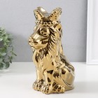 Фигурка керамика «Лев в короне», золото, 17×12×26 см - Фото 3