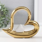 Сувенир керамика "Сердце в сердце" золото с белым 20,5х4х18 см - фото 321241708