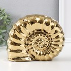 Сувенир керамика "Ракушка спираль" золото 20,5х6х16 см - фото 321241716