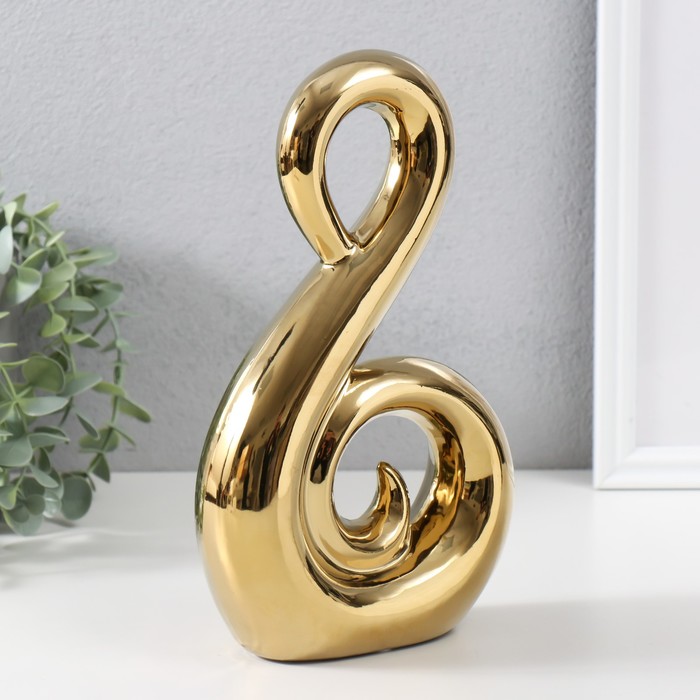 Сувенир керамика "Абстракция. Лебедь" золото 14,5х5,5х25 см