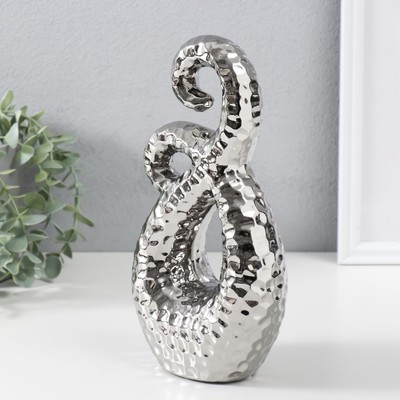 Фигурка керамика «Абстракция. Щупальца», серебро, 12.5×7×25 см
