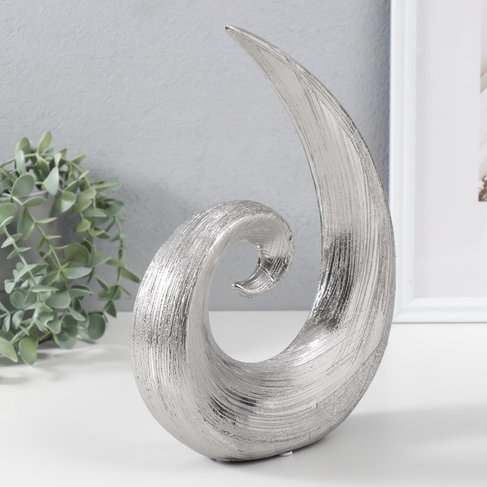 Сувенир керамика "Абстракция. Волна" серебро 21,5х6,5х29 см