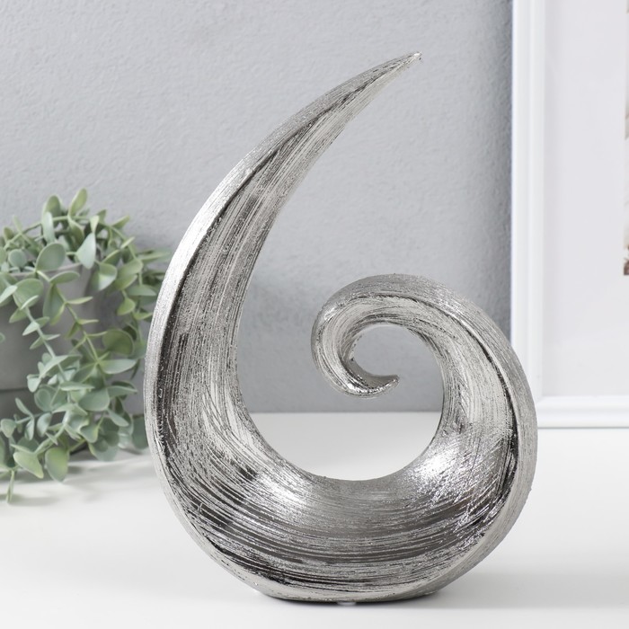Сувенир керамика "Абстракция. Волна" серебро 21,5х6,5х29 см