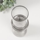 Подсвечник керамика, стекло на 1 свечу "Зебра Греви" d=8 см серебро 10х10х29,5 см - Фото 2