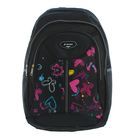 Рюкзак школьный "Бабочки", 1 отдел, 2 наружных и 2 боковых кармана, усиленная спинка, чёрный - Фото 1