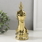 Подсвечник керамика на 1 свечу "Будда" d=4 см золото 8х11х22,5 см - фото 321241900