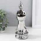 Подсвечник керамика на 1 свечу "Будда" d=4 см серебро 8х11х22,5 см - фото 3365366