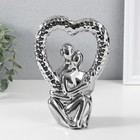 Сувенир керамика "Абстракция. Влюблённые с сердцем" серебро 13х7х18,5 см - фото 3508129