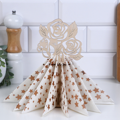 Салфетница деревянная «Розы», 20×10 см