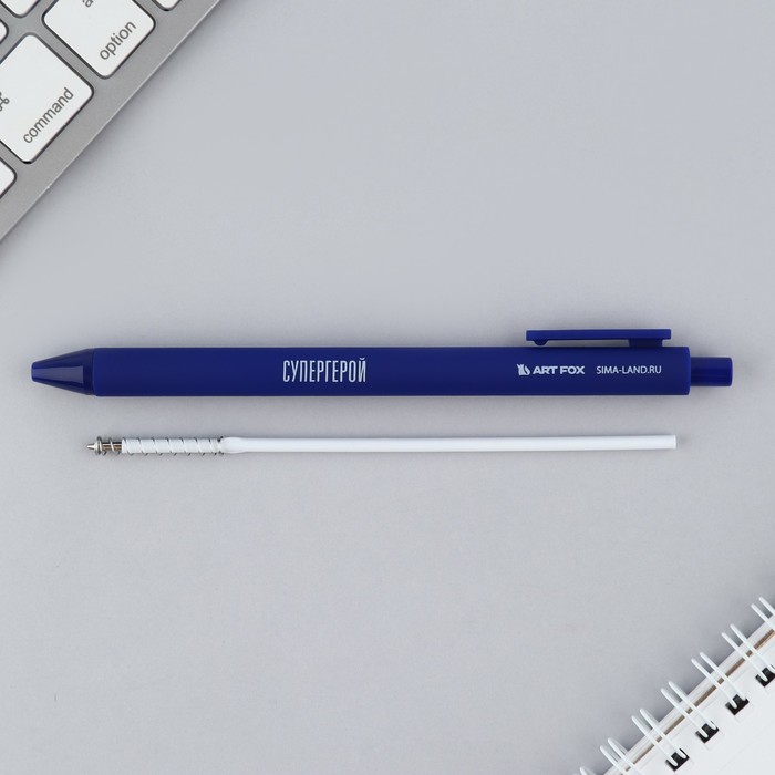 Ручка пластик автоматическая 0,7 мм МИКС надписей "Самый сильный"