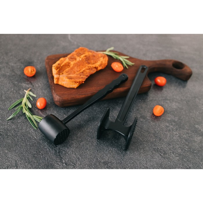 Молоток для мяса Magistro Alum black, 110 грамм, 22 см, цвет чёрный - фото 1883097323