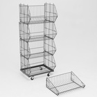 Накопитель разборный на колесах, 5 корзин, 50×43×147, серый - Фото 6