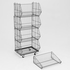 Накопитель разборный на колесах, 5 корзин, 50×43×147, серый - Фото 6