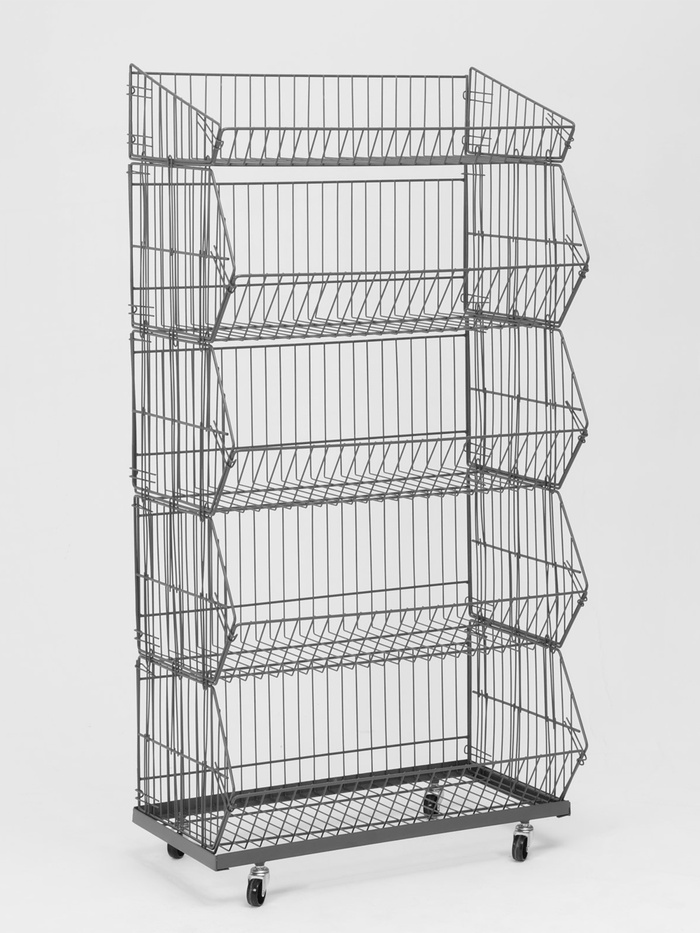 

Накопитель разборный на колесах, 5 корзин, 70×43×147, цвет серый