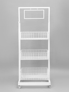 Стойка-накопитель разборный на колесах, 3 корзины, 1 топпер, 54.5×56×138 см, белая - Фото 5
