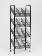 Стеллаж-накопитель разборный 4 этажа, 12 корзин, на колёсах, 44×29×122 см, чёрный - Фото 3