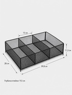 Стеллаж-накопитель разборный 4 этажа, 12 корзин, на колёсах, 44×29×122 см, чёрный - Фото 2