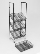 Стеллаж-накопитель разборный 4 этажа, 12 корзин, на колёсах, 44×29×122 см, чёрный - Фото 7