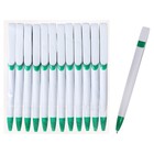 Ручка шариковая автоматическая Calligrata, 1,0мм, клип 1 х 5см, под ЛОГО, корпус белый с зеленым, стержень синий - фото 8986084