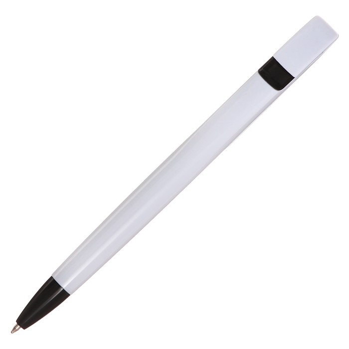 Ручка шариковая автоматическая Calligrata, 1,0мм, клип 1 х 5см, под ЛОГО, корпус белый с черным, стержень синий
