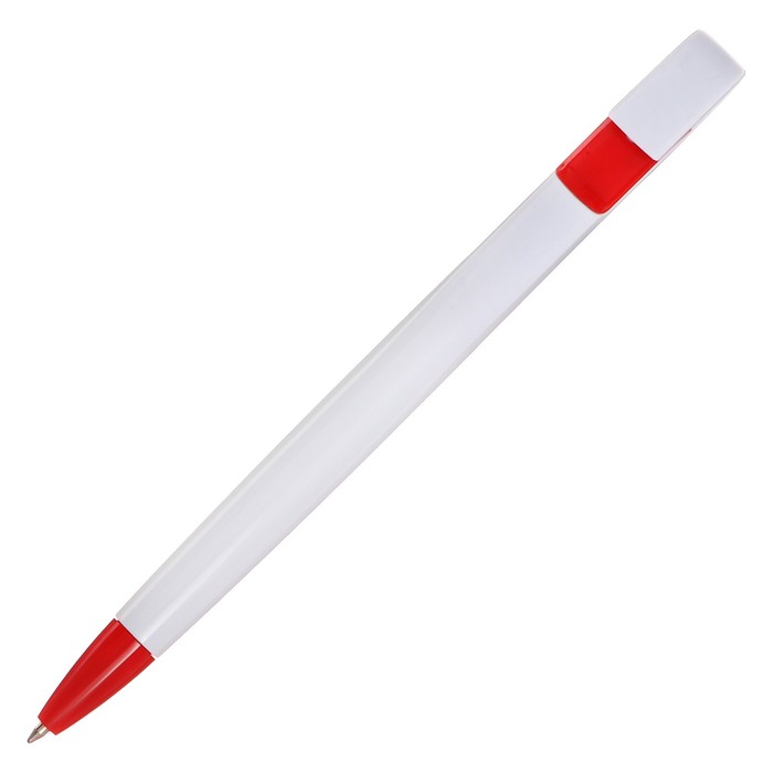 Ручка шариковая автоматическая Calligrata, 1,0мм, клип 1 х 5см, под ЛОГО, корпус белый с красным, стержень синий