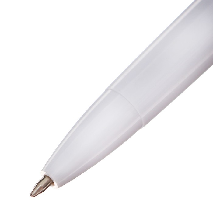 Ручка шариковая автоматическая Calligrata, 1,0мм, клип 1 х 5см, под ЛОГО, корпус белый, стержень синий