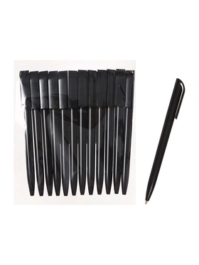 Ручка шариковая поворотная, под ЛОГО, корпус черный, стержень синий 1,0мм, клип 1х3,5см (12 шт)