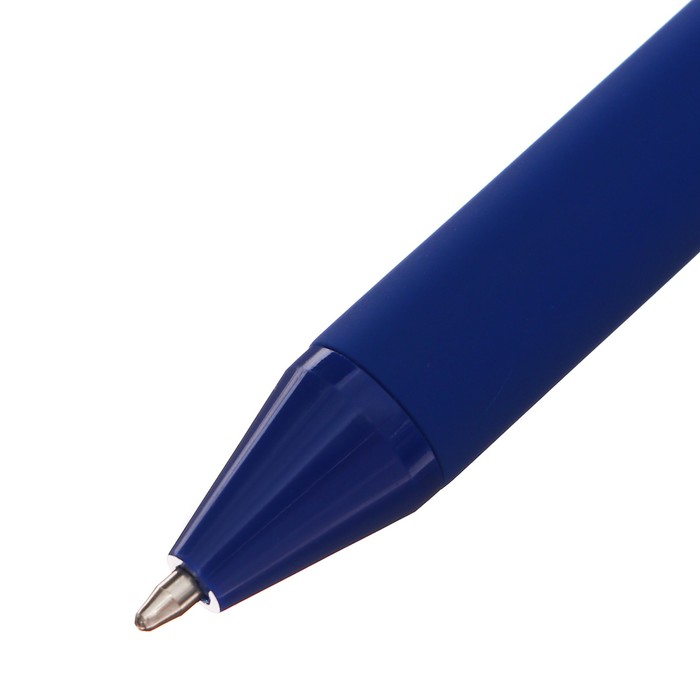 Ручка шариковая автоматическая Calligrata, 0,5мм, клип 2 х 8см, под ЛОГО, корпус матовый синий, стержень синий