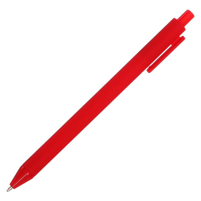Ручка шариковая автоматическая Calligrata, 0,5мм, клип 2 х 8см, под ЛОГО, корпус матовый красный, стержень синий