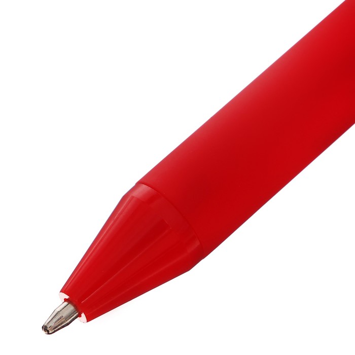 Ручка шариковая автоматическая Calligrata, 0,5мм, клип 2 х 8см, под ЛОГО, корпус матовый красный, стержень синий