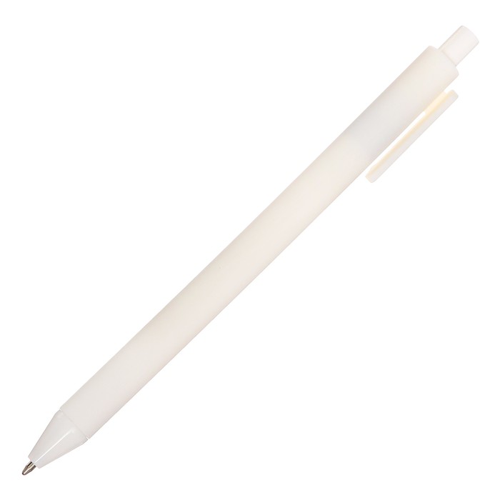 Ручка шариковая автоматическая Calligrata, 0,5мм, клип 2 х 8см, под ЛОГО, корпус матовый белый, стержень синий