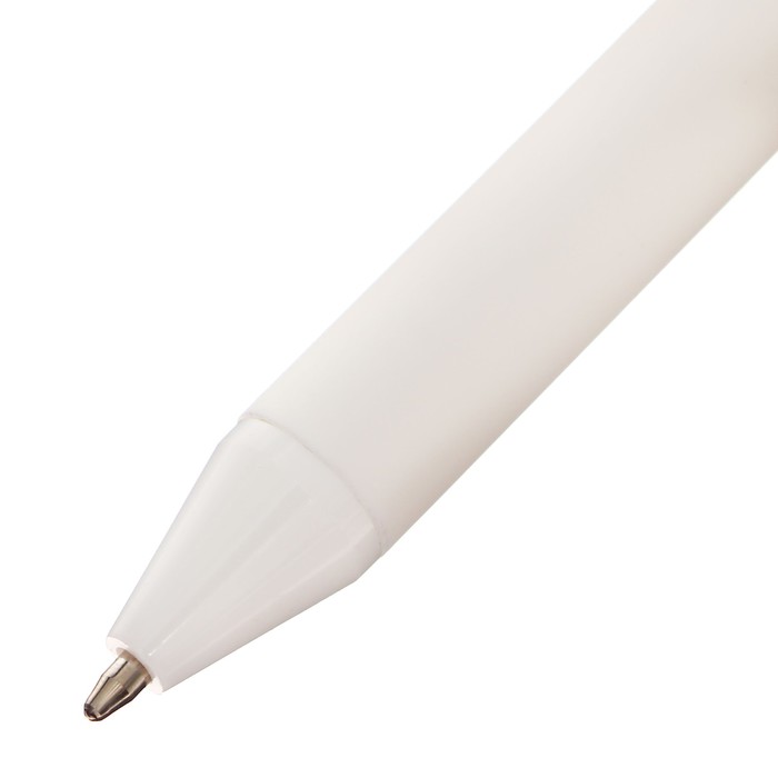 Ручка шариковая автоматическая Calligrata, 0,5мм, клип 2 х 8см, под ЛОГО, корпус матовый белый, стержень синий