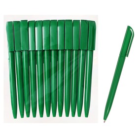 Ручка шариковая поворотная Calligrata, 1,0мм, клип 1 х 3,5см, под ЛОГО, корпус зелёный, стержень синий (комплект 12 шт)