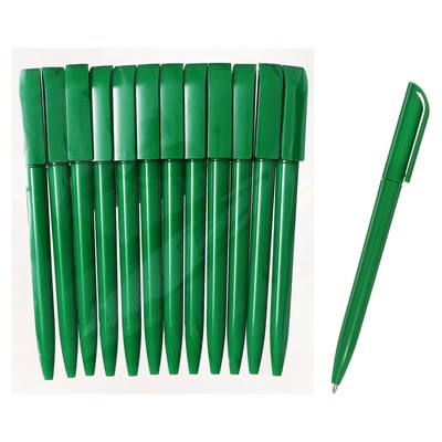 Ручка шариковая поворотная Calligrata, 1.0 мм, клип 1×3.5 см, под логотип, корпус зелёный, стержень синий