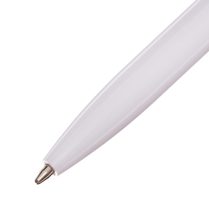 Ручка шариковая автоматическая Calligrata, 1,0мм, под ЛОГО, корпус белый, стержень синий