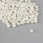 Бусины для творчества пластик "Жемчужные сердечки" набор 200 шт белый 0,6х0,6х0,3 см - фото 321223067