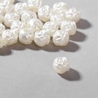Бусины пластиковые «Розочки», набор 50 шт., 0.8×0.8×0.8 см, белые - Фото 2