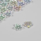 Бусины пластиковые «Цветы», 1.2×1.2×0.3 см, (набор 30 шт.), цвет радужный - Фото 2