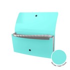 Папка-картотека, 260×138 мм (Travel), 12 отделений, 600 мкм, ErichKrause Diagonal Pastel, на кнопке, тиснение «песок», микс - Фото 2