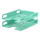 Набор лотков горизонтальных - трансформеров для бумаг ErichKrause Techno, Pastel Bloom, 2 штуки, зеленый - фото 298595169