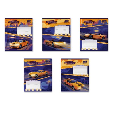Тетрадь 18 листов в линейку ErichKrause "Sport Car", обложка мелованный картон, блок офсет, микс