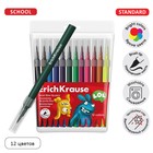 Фломастеры-кисточки 12 цветов ErichKrause «Jolly Friends Washable», в футляре с европодвесом - Фото 1